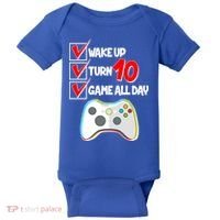Wake Up Turn Ten Game All Day 10th Birthday Baby Bodysuit thumb 0