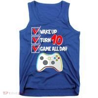 Wake Up Turn Ten Game All Day 10th Birthday Tank Top thumb 0