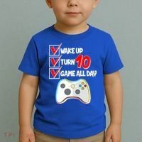 Wake Up Turn Ten Game All Day 10th Birthday Toddler T-Shirt thumb 2
