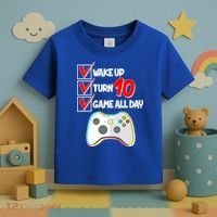 Wake Up Turn Ten Game All Day 10th Birthday Toddler T-Shirt thumb 3