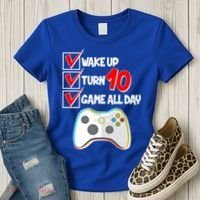 Wake Up Turn Ten Game All Day 10th Birthday Women's T-Shirt thumb 3