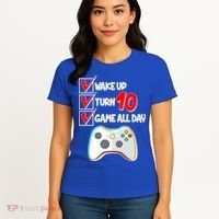 Wake Up Turn Ten Game All Day 10th Birthday Women's T-Shirt thumb 4