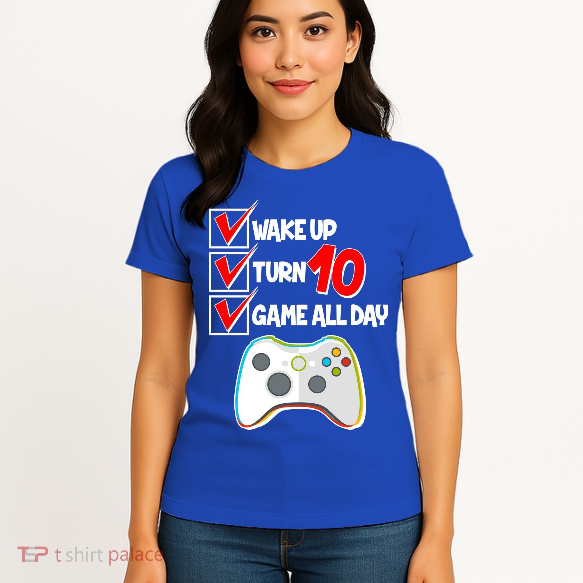 Wake Up Turn Ten Game All Day 10th Birthday Women's T-Shirt