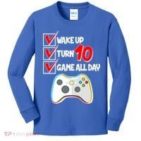 Wake Up Turn Ten Game All Day 10th Birthday Kids Long Sleeve Shirt thumb 0