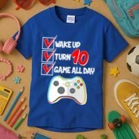 Wake Up Turn Ten Game All Day 10th Birthday Kids T-Shirt thumb 3