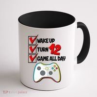 Wake Up Turn Twelve Game All Day 12th Birthday Coffee Mug thumb 1
