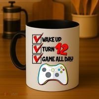 Wake Up Turn Twelve Game All Day 12th Birthday Coffee Mug thumb 4
