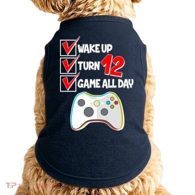 Wake Up Turn Twelve Game All Day 12th Birthday Doggie Tank