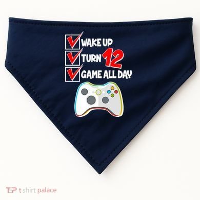 Wake Up Turn Twelve Game All Day 12th Birthday USA-Made Doggie Bandana