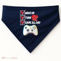 Wake Up Turn Twelve Game All Day 12th Birthday USA-Made Doggie Bandana thumb 0