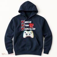 Wake Up Turn Twelve Game All Day 12th Birthday Hoodie thumb 0