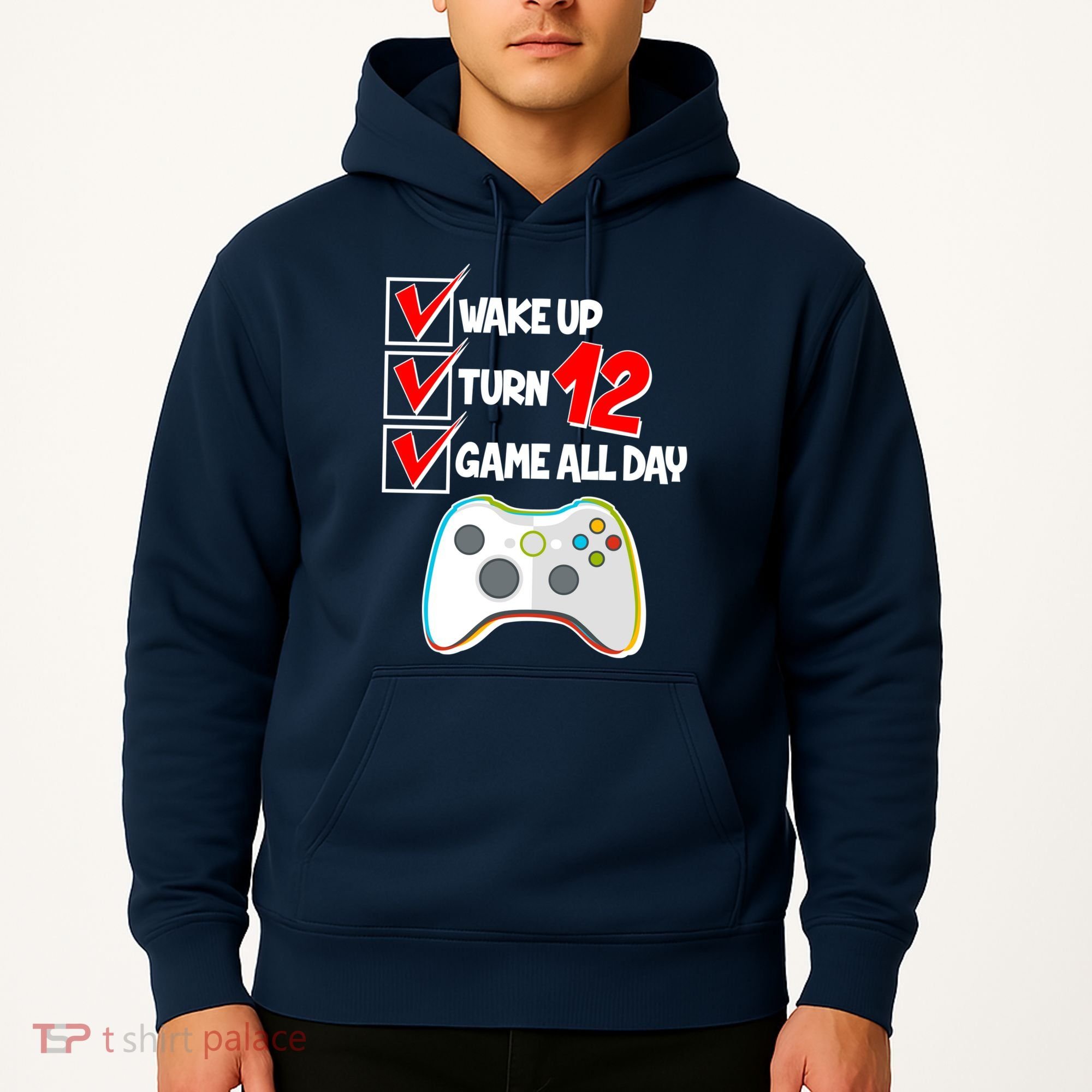 Wake Up Turn Twelve Game All Day 12th Birthday Hoodie
