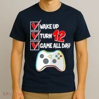 Wake Up Turn Twelve Game All Day 12th Birthday T-Shirt thumb 3