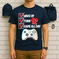 Wake Up Turn Twelve Game All Day 12th Birthday T-Shirt thumb 6