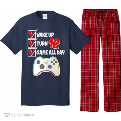 Wake Up Turn Twelve Game All Day 12th Birthday Pajama Set