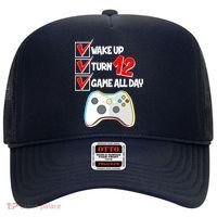 Wake Up Turn Twelve Game All Day 12th Birthday Hat thumb 0