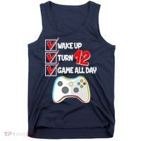 Wake Up Turn Twelve Game All Day 12th Birthday Tank Top thumb 0