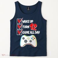 Wake Up Turn Twelve Game All Day 12th Birthday Tank Top thumb 2