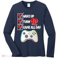 Wake Up Turn Twelve Game All Day 12th Birthday Women's Long Sleeve Shirt thumb 0