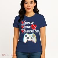 Wake Up Turn Twelve Game All Day 12th Birthday Women's T-Shirt thumb 4