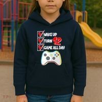 Wake Up Turn Twelve Game All Day 12th Birthday Kids Hoodie thumb 3