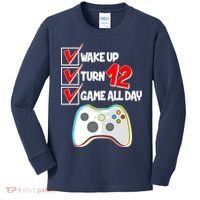 Wake Up Turn Twelve Game All Day 12th Birthday Kids Long Sleeve Shirt thumb 0