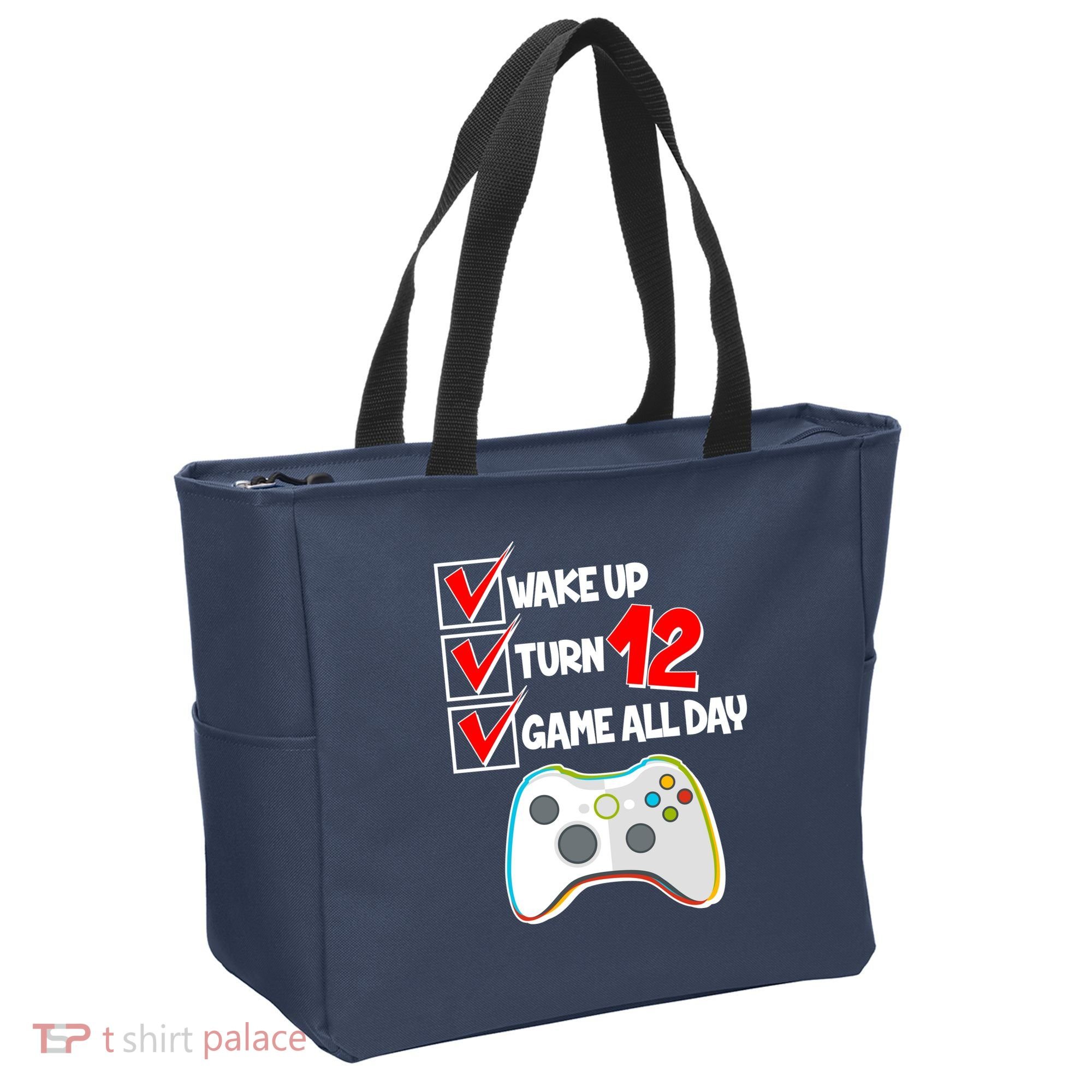 Wake Up Turn Twelve Game All Day 12th Birthday Tote Bag