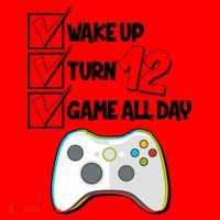 Wake Up Turn Twelve Game All Day 12th Birthday Santa Hat thumb 1