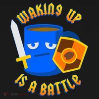 Waking Up is a Battle Funny Coffee Backpack thumb 2