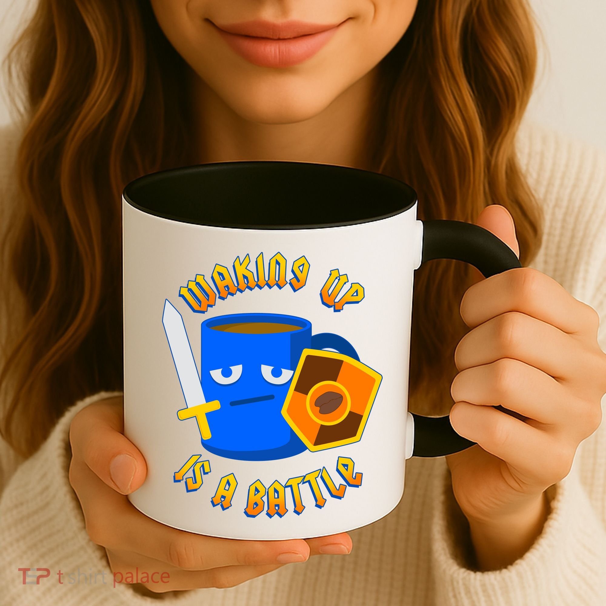 Waking Up is a Battle Funny Coffee Coffee Mug