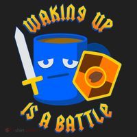 Waking Up is a Battle Funny Coffee Tumbler thumb 3