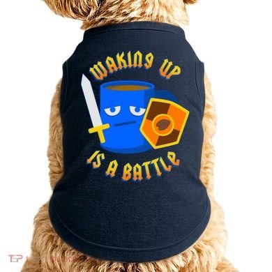 Waking Up is a Battle Funny Coffee Doggie Tank