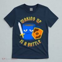 Waking Up is a Battle Funny Coffee T-Shirt thumb 5
