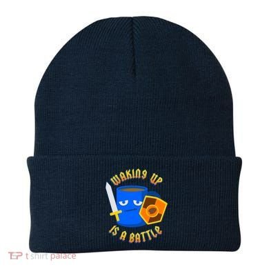 Waking Up is a Battle Funny Coffee Beanie