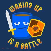 Waking Up is a Battle Funny Coffee Coaster thumb 2