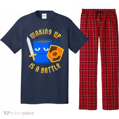 Waking Up is a Battle Funny Coffee Pajama Set
