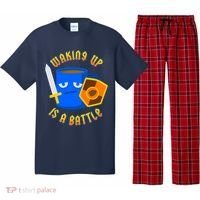 Waking Up is a Battle Funny Coffee Pajama Set thumb 0