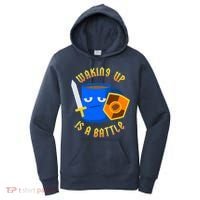 Waking Up is a Battle Funny Coffee Women's Hoodie thumb 0