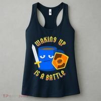 Waking Up is a Battle Funny Coffee Women's Tank Top thumb 3