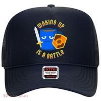 Waking Up is a Battle Funny Coffee Hat thumb 0
