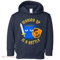 Waking Up is a Battle Funny Coffee Toddler Hoodie thumb 0