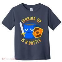 Waking Up is a Battle Funny Coffee Toddler T-Shirt thumb 0