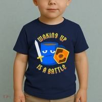 Waking Up is a Battle Funny Coffee Toddler T-Shirt thumb 2