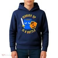 Waking Up is a Battle Funny Coffee Kids Hoodie thumb 4