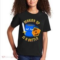 Waking Up is a Battle Funny Coffee Kids T-Shirt thumb 2