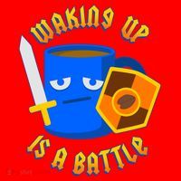 Waking Up is a Battle Funny Coffee Santa Hat thumb 1