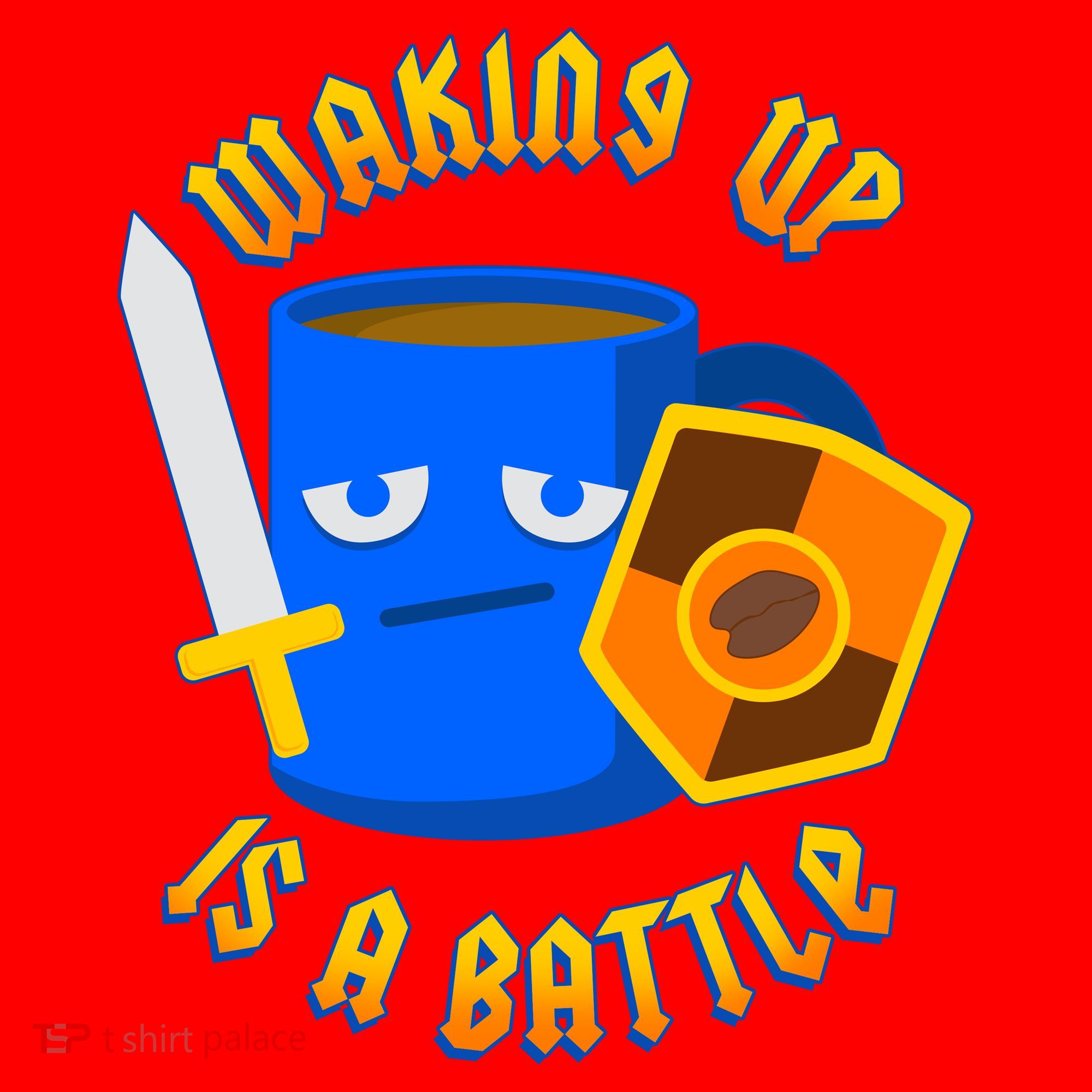 Waking Up is a Battle Funny Coffee Santa Hat