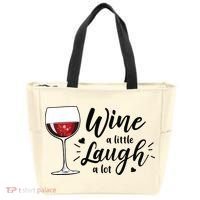 Wine A Little Laugh A Lot Funny Wine Lover Gifts Tote Bag thumb 0