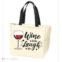 Wine A Little Laugh A Lot Funny Wine Lover Gifts Tote Bag thumb 3