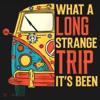 What A Long Strange Trip ItS Been 70s Hippie Camping Lover Backpack thumb 2